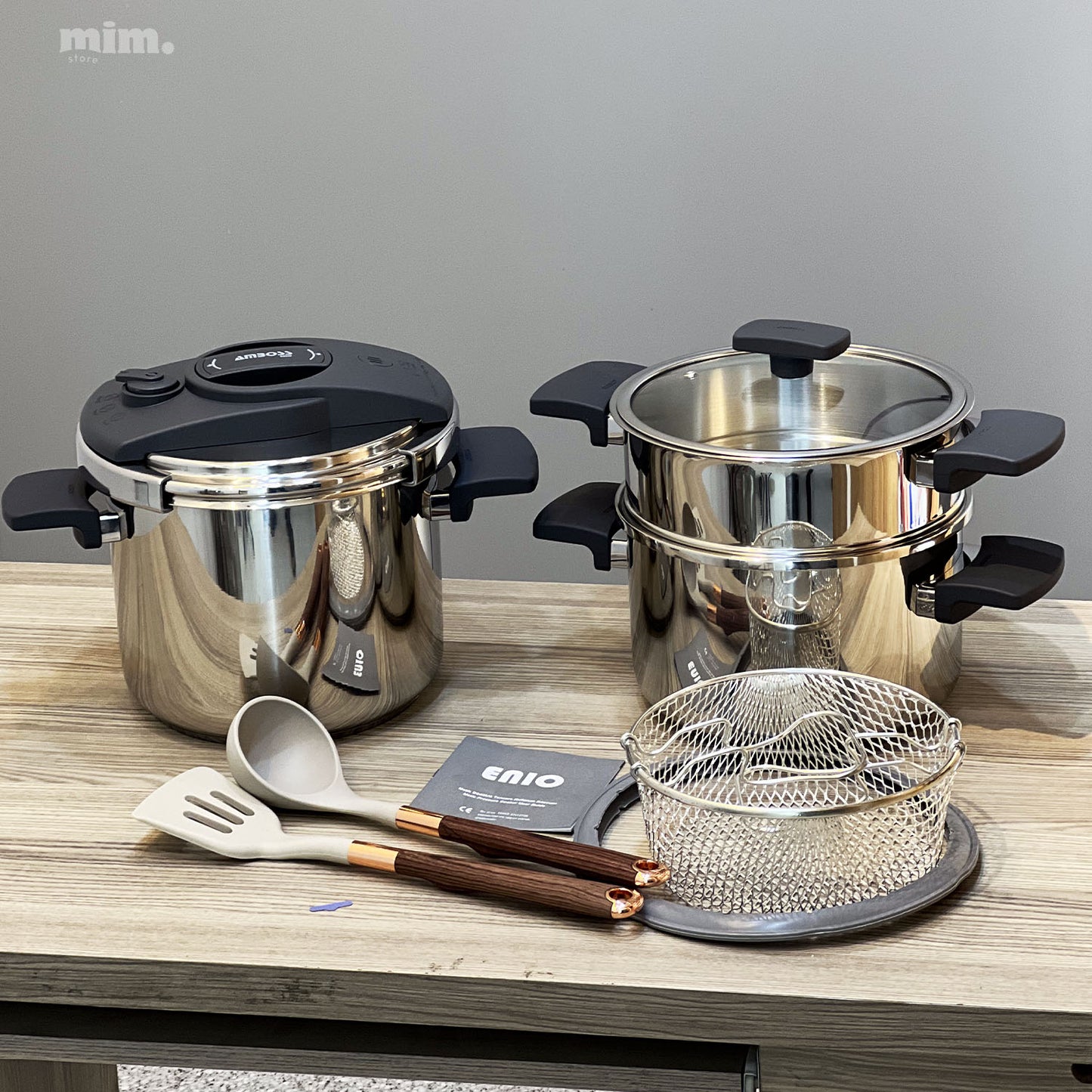 Amboss Cocotte 9 pcs en Inox inoxydable 18/10 طنجرة ضغط 9 قطع مصنوعة من الفولاذ المقاوم للصدأ 🇹🇷🇹🇷