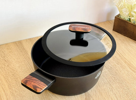 طقم مطبخ 10 قطع مصنوع من الغرانيت المضاد للالتصاق مع طقم ملاعق مجاني