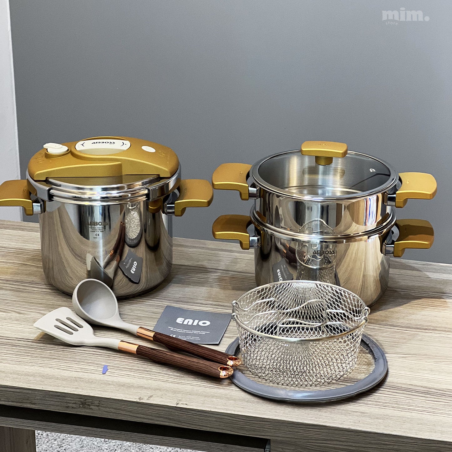 Amboss Cocotte 9 pcs en Inox inoxydable 18/10 طنجرة ضغط 9 قطع مصنوعة من الفولاذ المقاوم للصدأ 🇹🇷🇹🇷