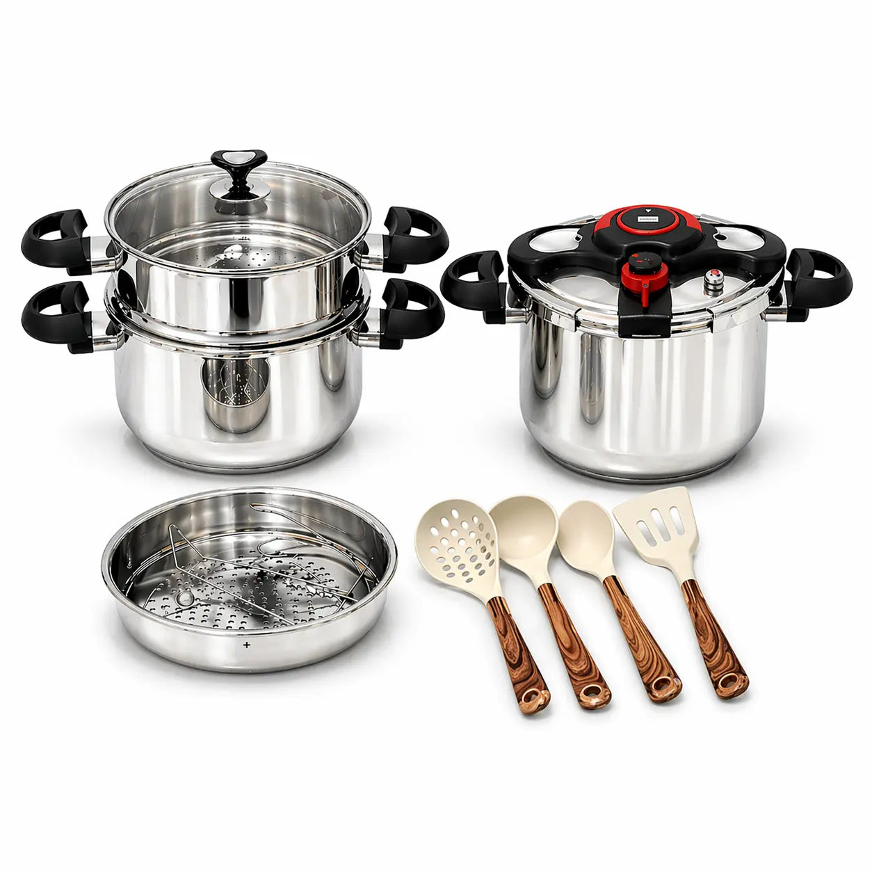 Série Cocotte 10 pcs en Inox inoxydable 18/10 طنجرة ضغط 10 قطع مصنوعة من الاينوكس المقاوم للصدأ