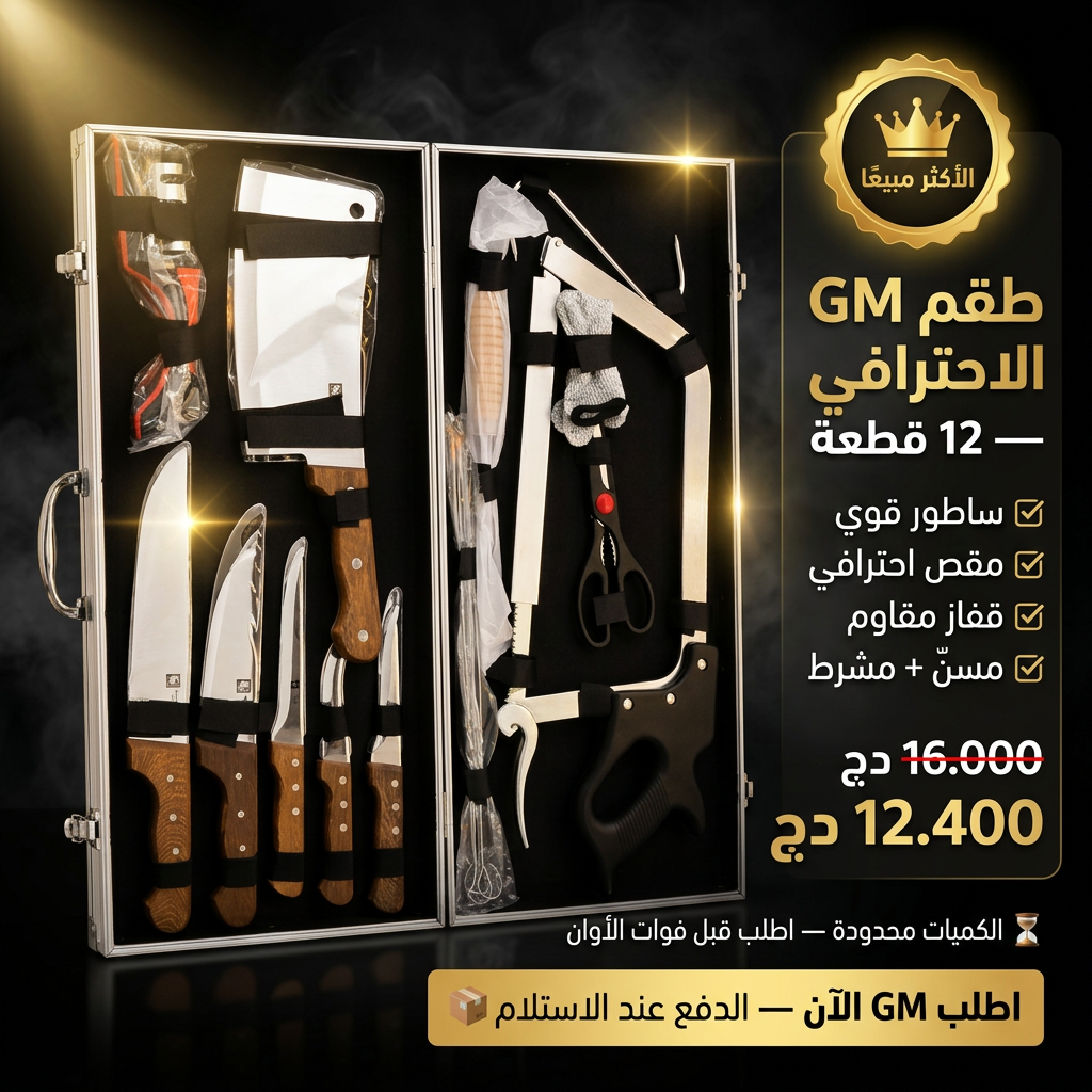 Valise des Couteaux en Bois High Carbon طقم سكاكين العيد 8 قطع و 12 قطعة مصنوعة من الفولاذ العالي الجودة