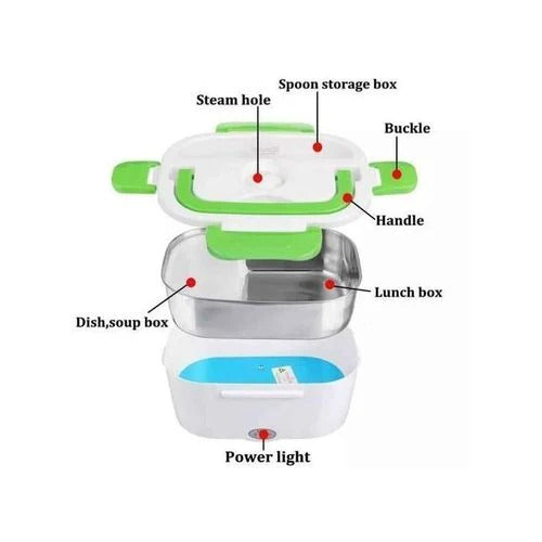 حافظة الطعام الكهربائية محمولة 1.5 لتر 40 واط من الفولاذ المقاوم للصدأ 🍱 Lunch Box Electric 40W - 12V / 220 V en Acier inoxydable