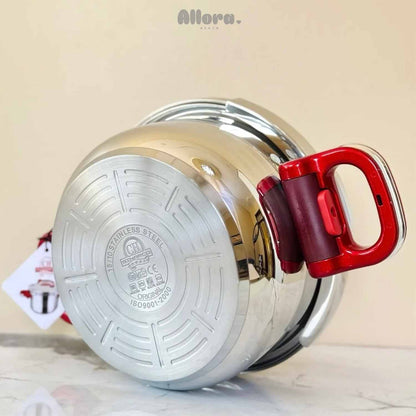 طنجرة ضغط 9 قطع مصنوعة من الفولاذ المقاوم للصدأ + 2🎁هدايا