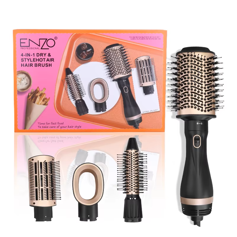 ENZO 4-in-1 Dry & Style Hot Air Hair Brush + Cadeaux🎁
