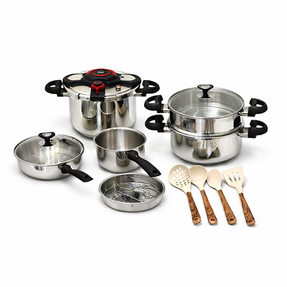 Série Cocotte 13 pcs en Inox inoxydable 18/10 طنجرة ضغط 13 قطعة مصنوعة من الاينوكس المقاوم للصدأ