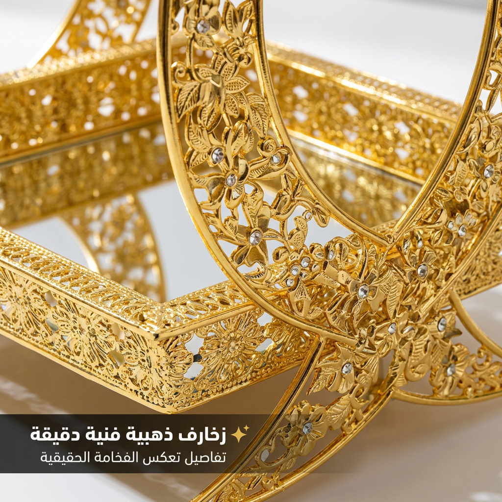 Porte-gâteaux 2 Etage Doré - luxe et Élégance 💛 حامل حلويات فاخر بلمسة ذهبية ✨