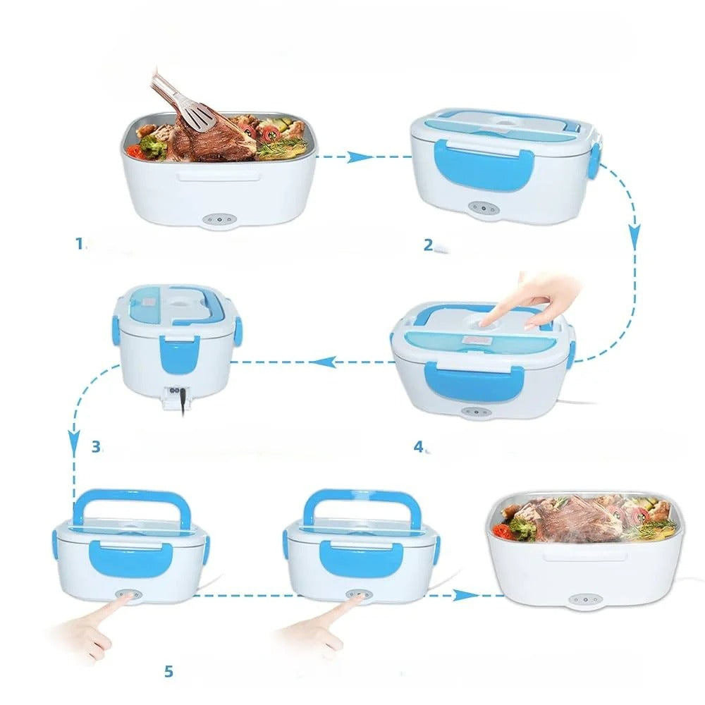 حافظة الطعام الكهربائية محمولة 1.5 لتر 40 واط من الفولاذ المقاوم للصدأ 🍱 Lunch Box Electric 40W - 12V / 220 V en Acier inoxydable