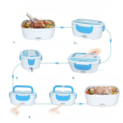 حافظة الطعام الكهربائية محمولة 1.5 لتر 40 واط من الفولاذ المقاوم للصدأ 🍱 Lunch Box Electric 40W - 12V / 220 V en Acier inoxydable